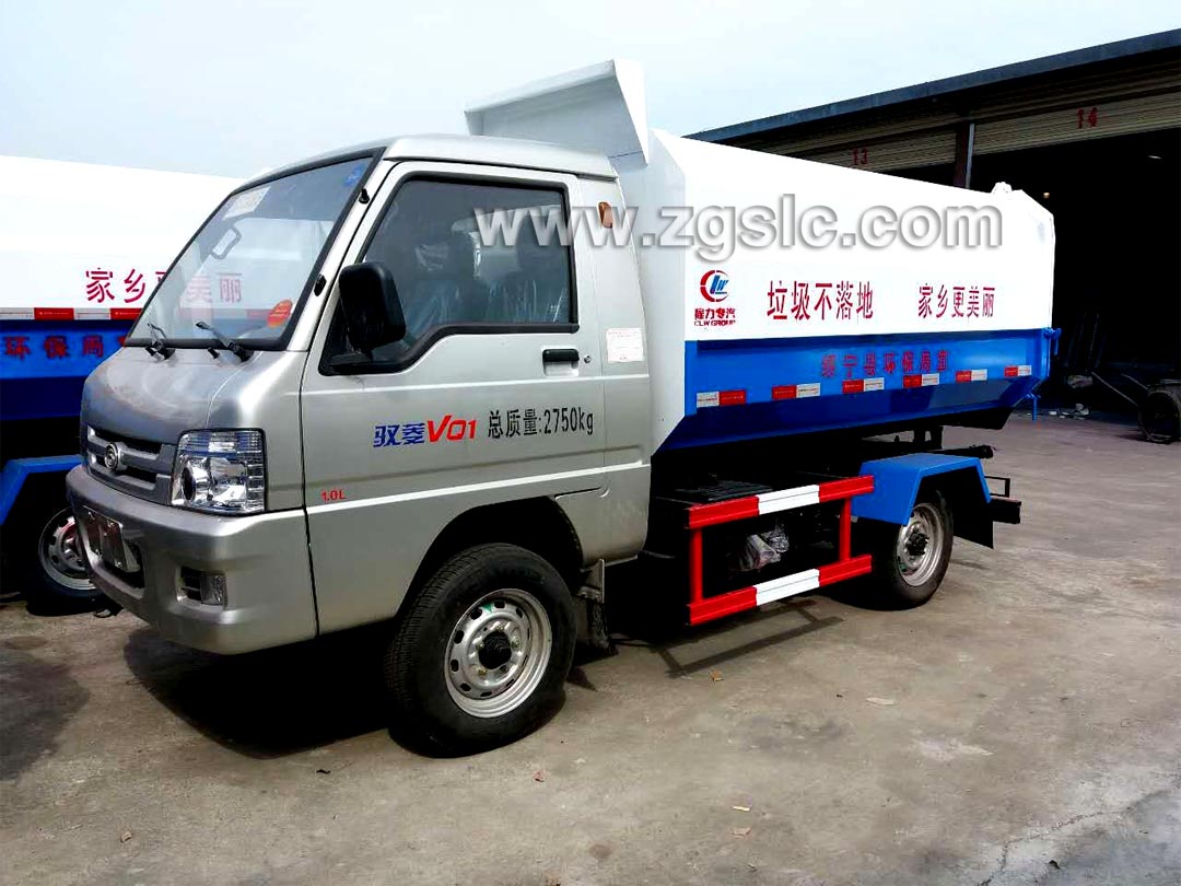 福田3方掛桶垃圾車_3方側掛桶垃圾車多少錢一輛?