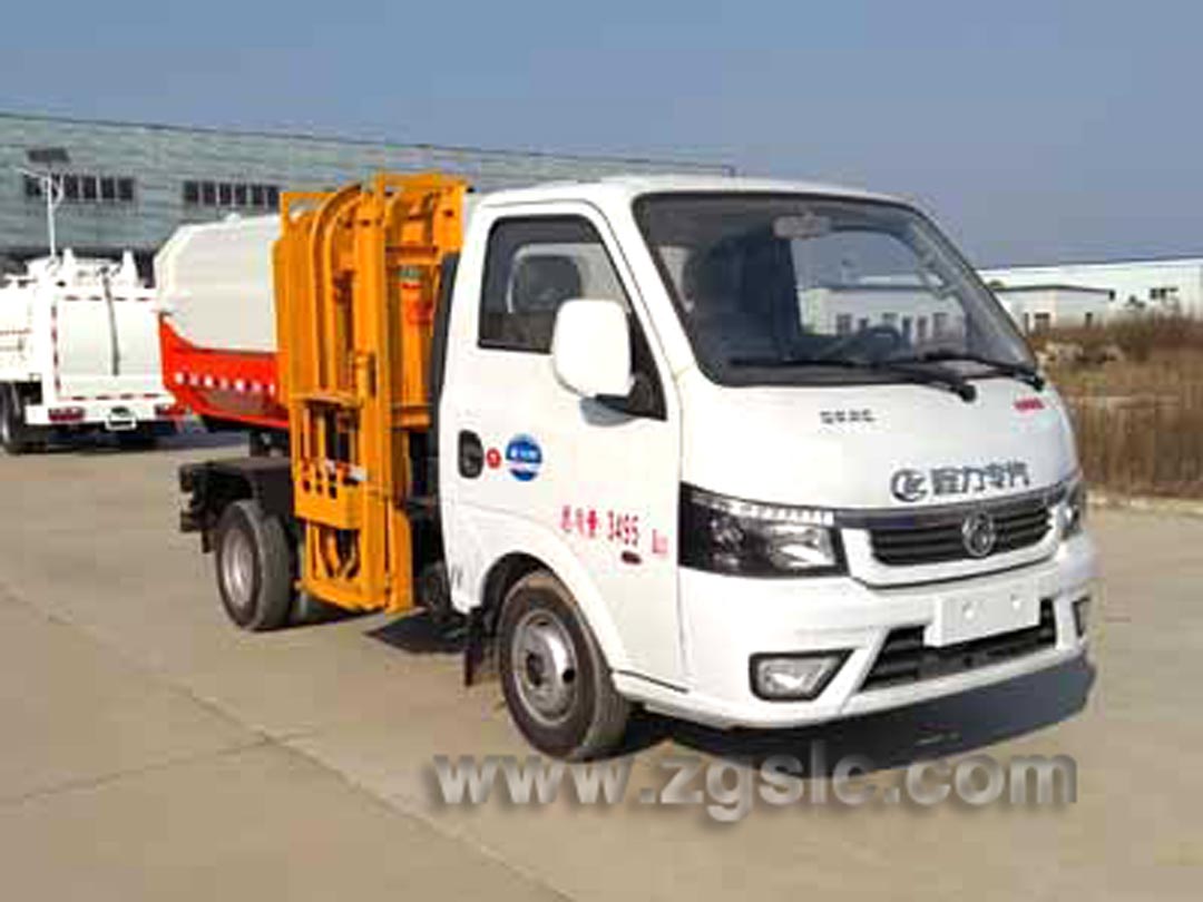 國六東風途逸掛桶垃圾車_3方掛桶垃圾車多少錢一輛？